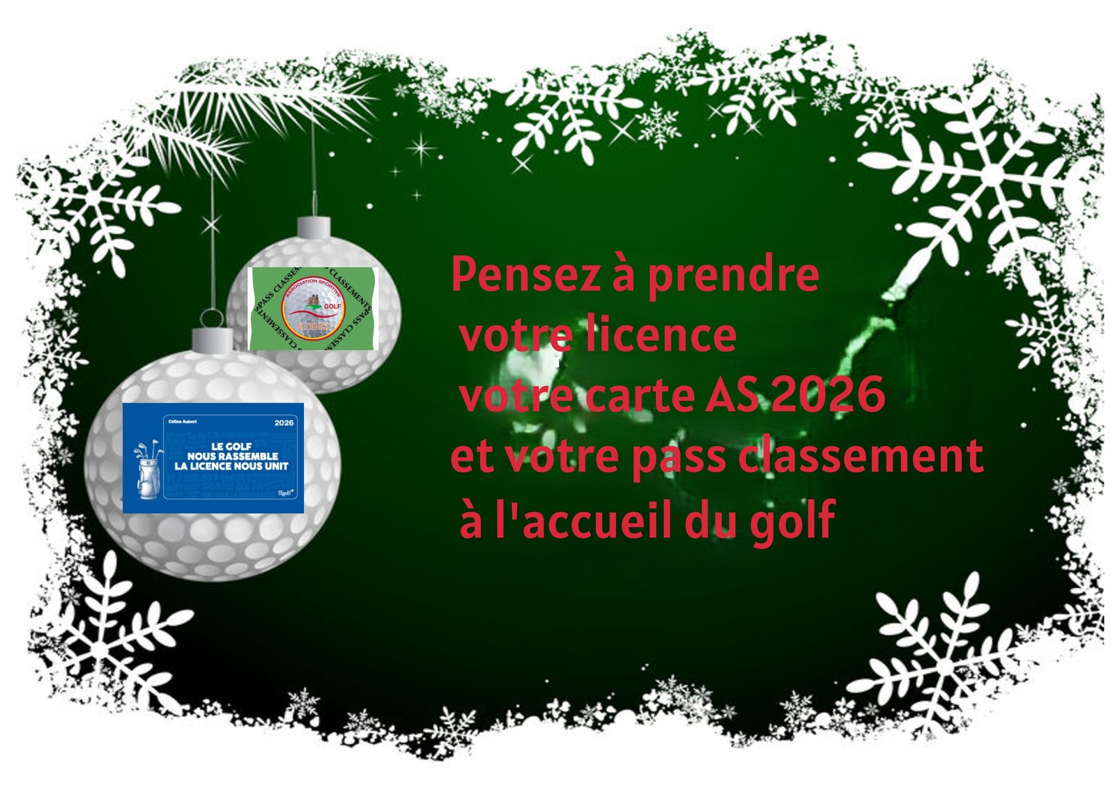 Licence, Carte AS et Pass Classement 2026