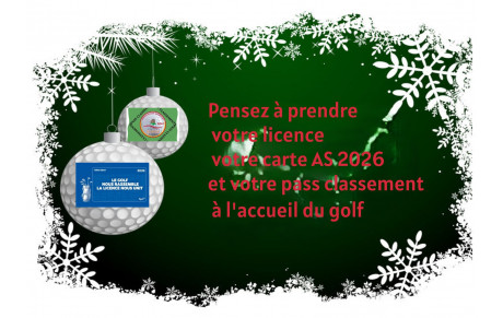 Licence, Carte AS et Pass Classement 2026